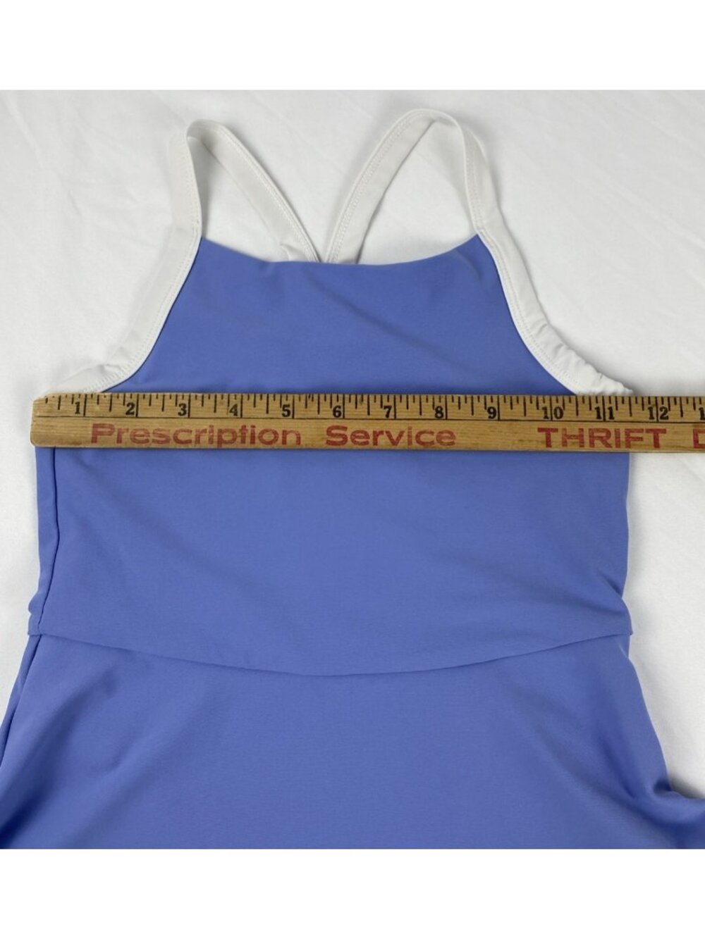 Old Navy Active Powersoft Tank Dress Built in Shorts Girls Size M 8 Blue/White - Picture 12 of 14